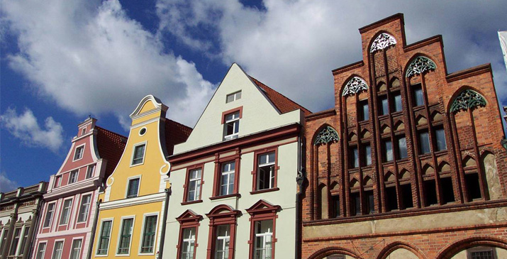 Colourful gabled houses in Stralsund